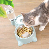 Petmonde-2 en 1 Gamelle et Fontaine automatique pour animaux de compagnie, bol pour aliments et eau, accessoire pour chien et chat--Petmonde
