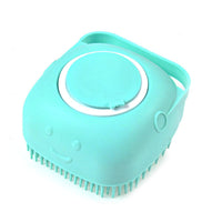 Petmonde-Brosse de bain en silicone souple avec compartiment à shampoing pour chien-Bleu-Petmonde