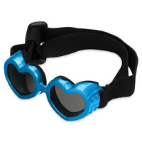 Petmonde-Lunettes de soleil en forme de cœur pour petits chiens et chats, protection UV, lunettes avec sangle réglable-Bleu-Petmonde