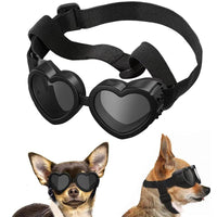 Petmonde-Lunettes de soleil en forme de cœur pour petits chiens et chats, protection UV, lunettes avec sangle réglable-Noir-Petmonde