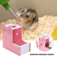 Petmonde-2 en 1 mangeoire abreuvoir distributeur de nourriture pour hamster rongeur gamelle porte-bouteille d'eau accessoire rongeur-rongeur--Petmonde