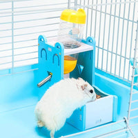 Petmonde-2 en 1 mangeoire abreuvoir distributeur de nourriture pour hamster rongeur gamelle porte-bouteille d'eau accessoire rongeur-rongeur--Petmonde