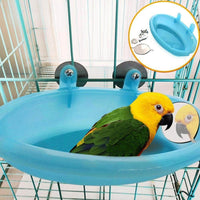 Petmonde-Baignoire accrochable pour perruche perroquet avec miroir accessoire pour oiseaux-oiseau--Petmonde