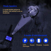 Petmonde-Collier de dressage pour chiens rechargeable ip67 étanche portée de 800m avec 99 niveaux de mode vibration choc electrique sonore-chien--Petmonde