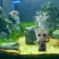 Petmonde-Figurine petit arbuste mignon en résine avec pierre à bulle pour pompe à air décoration d'aquarium-Decoration--Petmonde