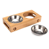Petmonde-Gamelle simple ou double pour chat chien bol de nourriture eau en acier inoxydable pour animaux de compgnie-chien--Petmonde