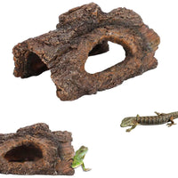 Petmonde-Grotte pour serpent gecko tronc d'arbre cachette reptile-Decoration--Petmonde