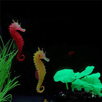 Petmonde-Hippocampe fluorescent lumineux en silicone décoration d'aquarium-Decoration--Petmonde