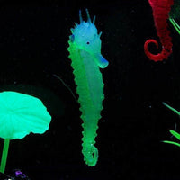 Petmonde-Hippocampe fluorescent lumineux en silicone décoration d'aquarium-Decoration-Vert-Petmonde