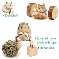 Petmonde-Lot de jouets à mâcher en bois naturel hamster petit rongeur pack de 10 accessoires d'exercice-rongeur--Petmonde