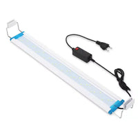 Petmonde-Lumière d'aquarium blanche rampe LED croissance de plantes aquatiques braquettes de longueur réglable 18-72 cm-éclairage-20W-48 à 61 cm-Petmonde