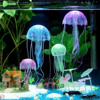 Petmonde-Méduse fluorescente anémone flottante suspendue en silicone souple décoration d'aquarium-Decoration--Petmonde