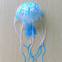 Petmonde-Méduse fluorescente anémone flottante suspendue en silicone souple décoration d'aquarium-Decoration-Bleu-Petmonde
