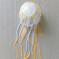 Petmonde-Méduse fluorescente anémone flottante suspendue en silicone souple décoration d'aquarium-Decoration-Orange-Petmonde