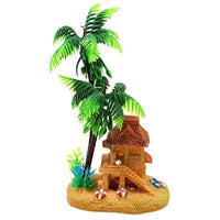 Petmonde-Petite cabane et palmiers décoration d'aquarium en résine-Decoration--Petmonde