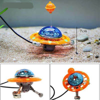 Petmonde-Soucoupe volante suspendue bulleur flottant en mouvement OVNI en résine accessoire de pompe à air-Decoration--Petmonde