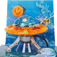Petmonde-Soucoupe volante suspendue bulleur flottant en mouvement OVNI en résine accessoire de pompe à air-Decoration-orange-Petmonde