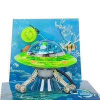 Petmonde-Soucoupe volante suspendue bulleur flottant en mouvement OVNI en résine accessoire de pompe à air-Decoration-vert-Petmonde