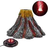 Petmonde-Volcan en résine avec pierre à oxygène bulleur à LED décoration pour aquarium-Decoration-Red-Petmonde